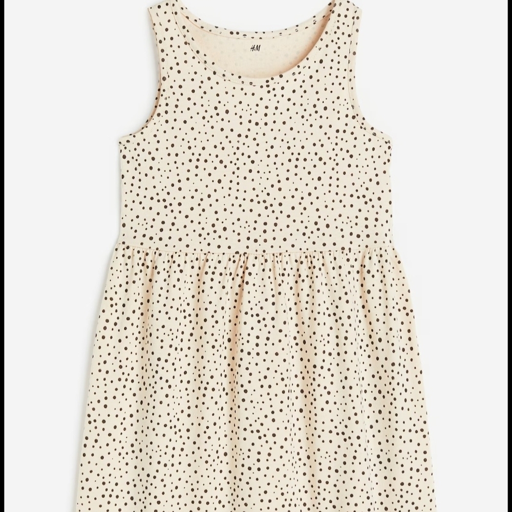 H&M Polka Dot Kids Dress in Cream and Black - Picture 1 of 5